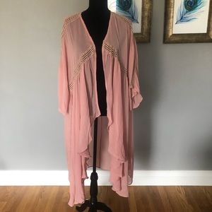 Blush pink sheer cover up
